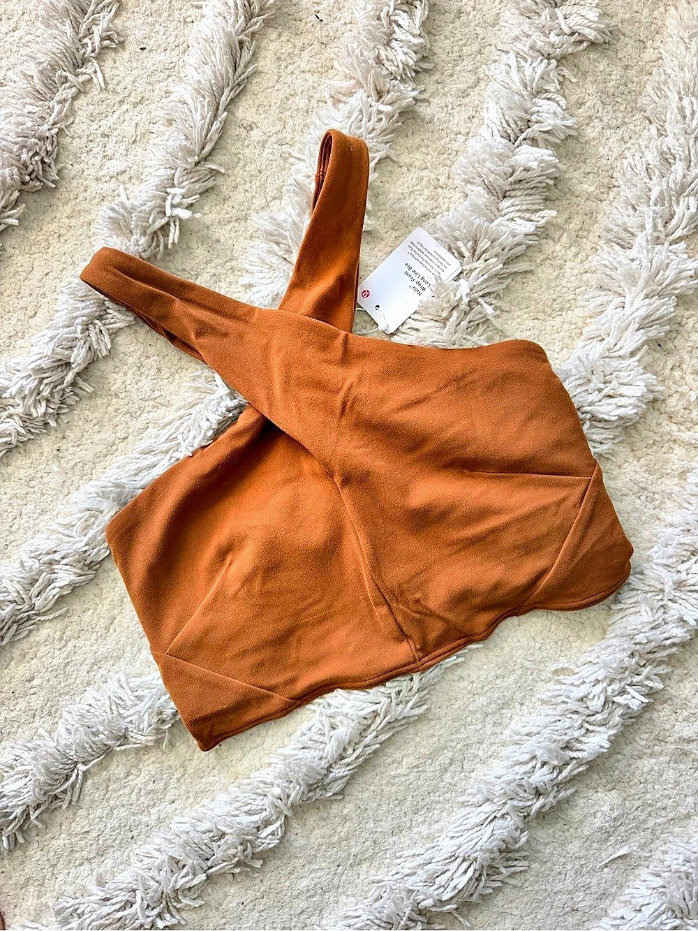 LULULEMON - burnt orange halter sports bar